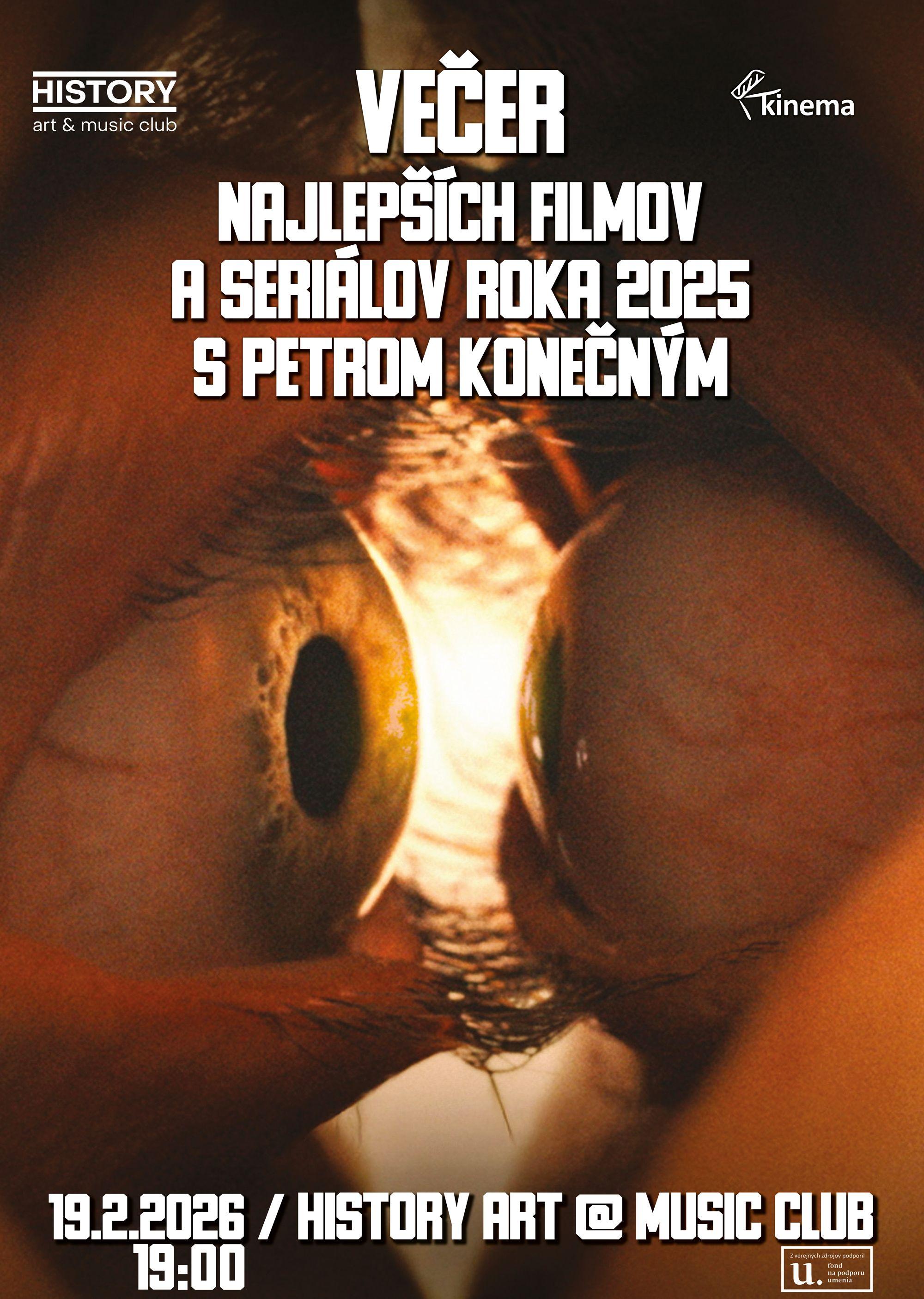 Plagát – Večer najlepších filmov a seriálov roka 2025 s Petrom Konečným