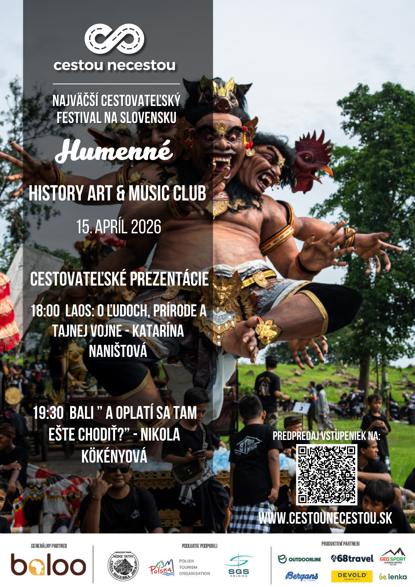 Plagát – Humenné – Cestou necestou – Laos: O ľudoch, prírode a tajnej vojne – Bali ” A oplatí sa tam ešte chodiť?”